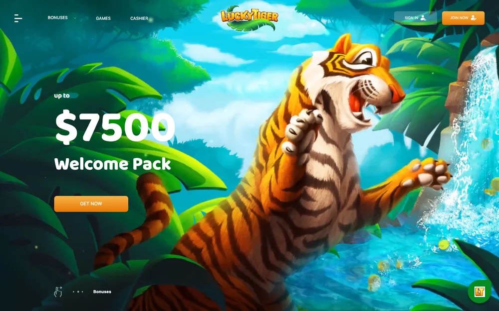 Lucky Tiger Casino lobby screenshot